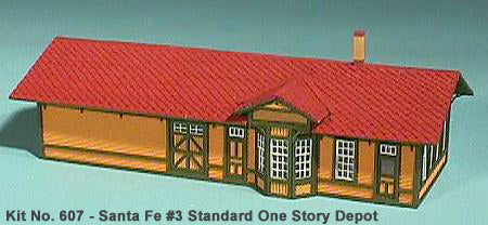 American Model Builders 607 N Santa Fe No. 3 Depot Laser Art Wood Cut Kit