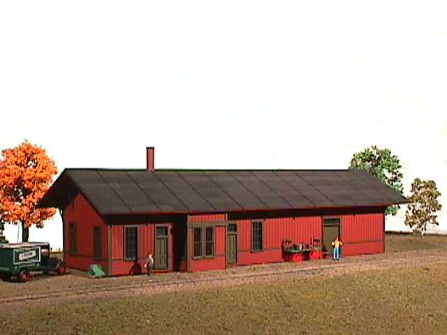 American Model Builders 144 HO Scale Burlington Depot Laser Art Building Kit
