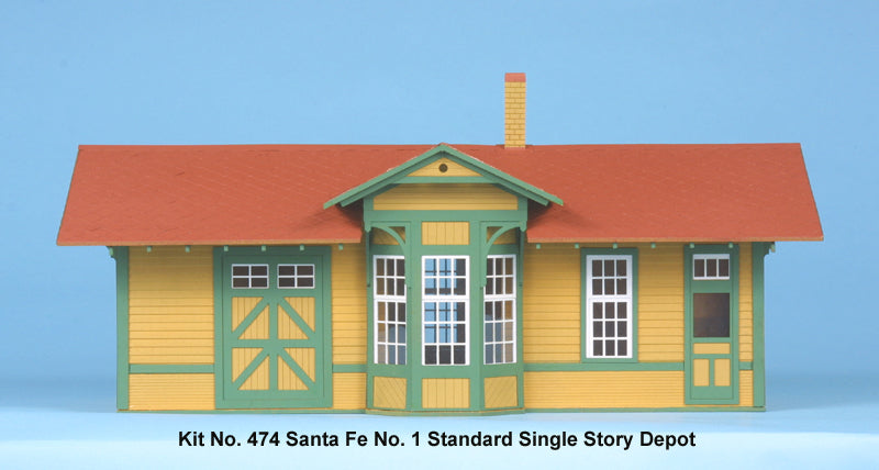 American Model Builders 474 Laser Art Santa Fe No. 1 Sngl Depot HO Scale Kit
