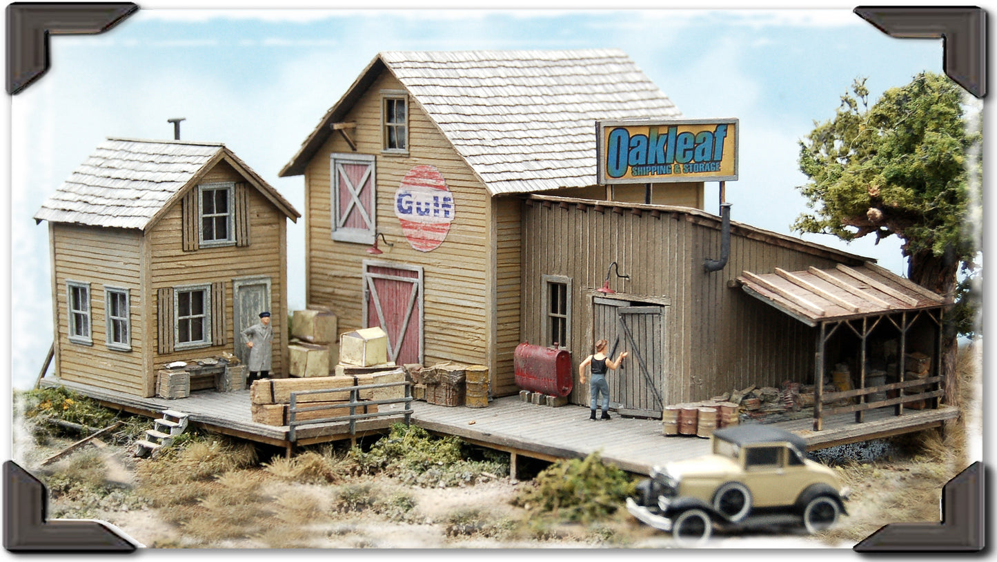 Bar Mills 182 HO Oakleaf Shipping & Storage LaserCut Wood 3-Building Complex Kit