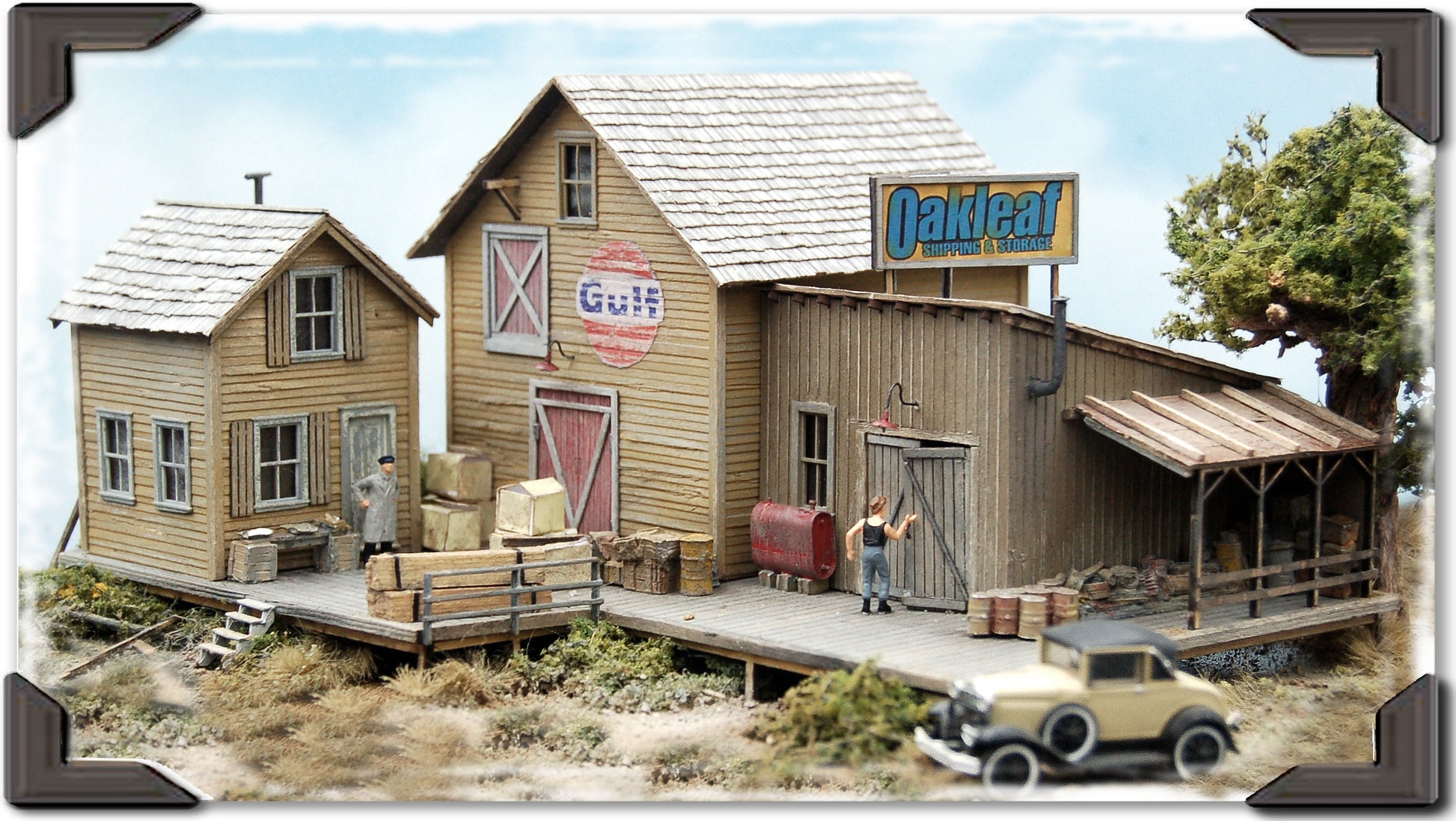 Bar Mills 182 HO Oakleaf Shipping & Storage LaserCut Wood 3-Building Complex Kit