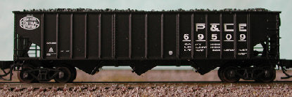 Bluford Shops 14162 N P&LE 70 Ton Ribside 3-Bay Open Hopper Car (Set of 2)