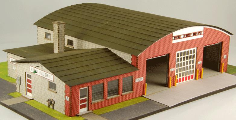 GCLaser 19037 HO Village Hall & Volunteer Fire Dept