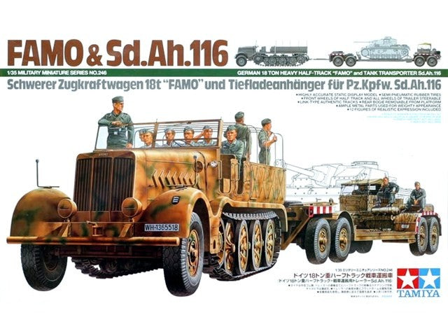 Tamiya 35246 1:35 German 18-Ton Halftrack FAMO & SdAh116 Transporter Model Kit