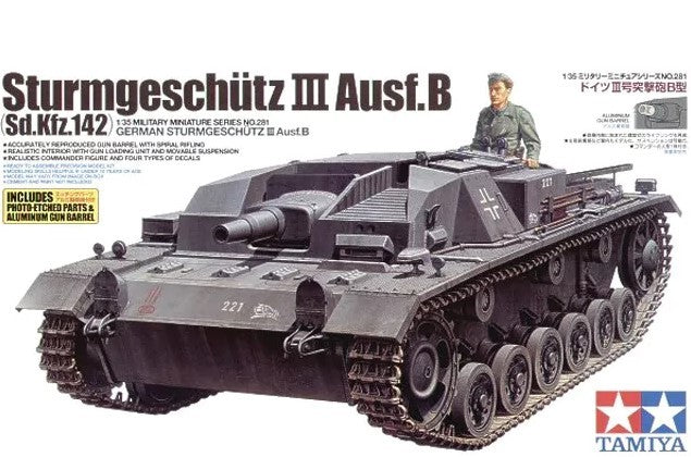 Tamiya 35281 1:35 German Sturmgeschutz III Ausf B SdKfz 142 Military Tank Kit