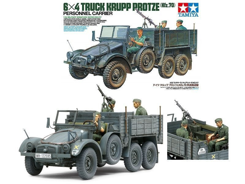 Tamiya 35317 1:35 German 6x4 Krupp Protze (Kfz70) Personnal Carrier Vehicle Kit