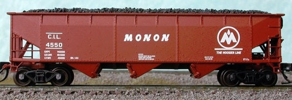 Bluford Shops 73602 N Monon 70 Ton Offset Side 3-bay Hopper Car (Set of 2)