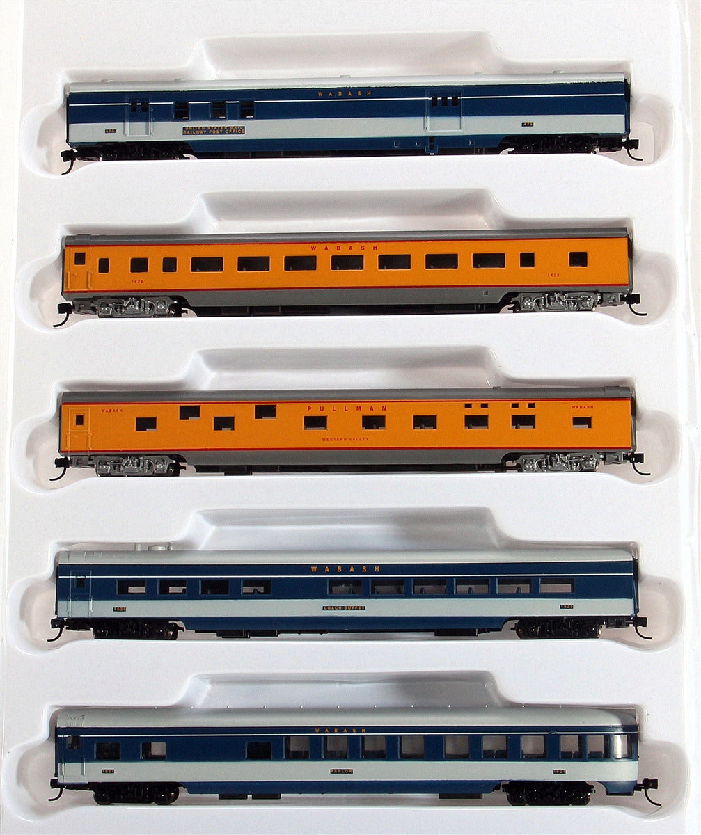 Con-Cor 40409 N Wabash 85' Smooth-Side 5-Car Set with Micro-Trains Couplers