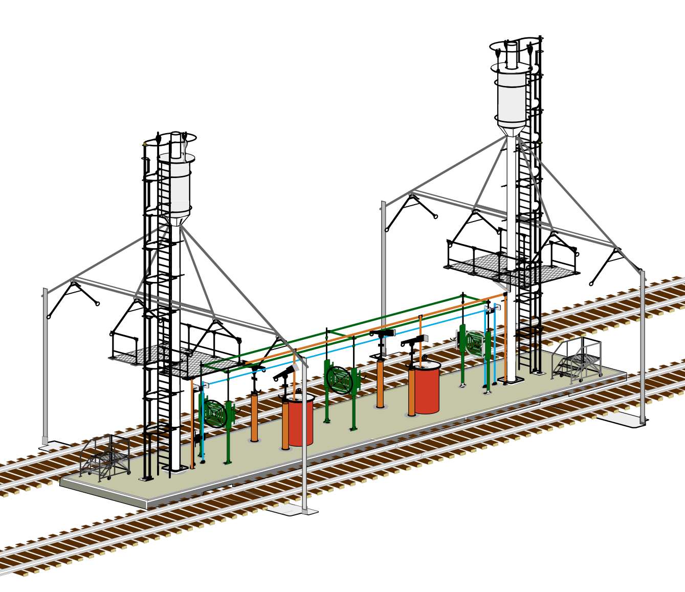 Micron Art 1028 2-Track Diesel Locomotive Service Facility