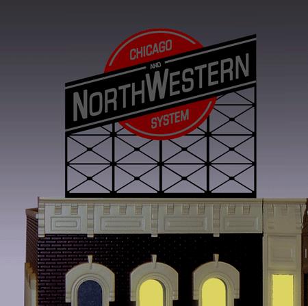 Miller Engineering 880201 HO/O Chicago & North Western Animated Neon Billboard