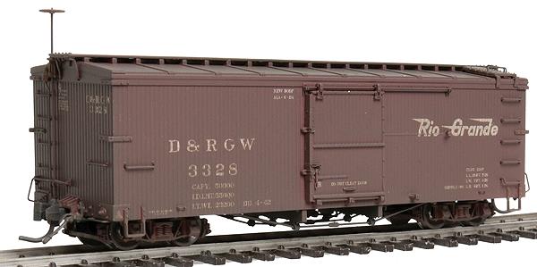 Blackstone Models 340130W HOn3 DRGW 3000 Series 30' Weathered Boxcar #3328