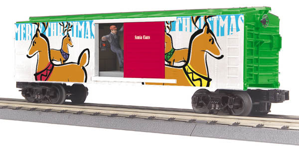 MTH 30-79376 O Christmas Operating Boxcar w/Signal Man