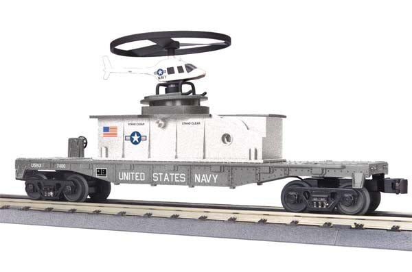 MTH 30-79339 US Navy Flat Car with Operating Helicopter