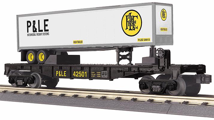 MTH 30-76515 O Gauge Pittsburgh & Lake Erie Flatcar w/ Trailer