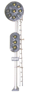 NJ International 1046 HO Scale Brass PRR Home Type Position Dual Head Signal