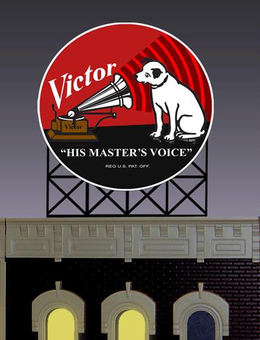 Miller Engineering 8071 O/HO Animated Neon Billboard RCA Victor Large