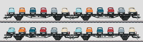 Marklin 45098 HO Scale German Federal Railroad DB Sm 24 Flatcar 4-Pack