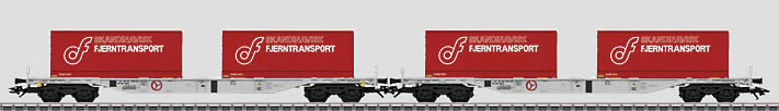 Marklin 47083 HO Danish DSB/AAE Era V Type Sgnss 4-Axle Container Flatcar