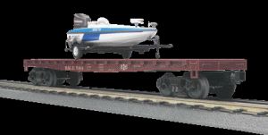 MTH 30-76537 Bessemer & Lake Erie 50' Flat Car w/Fishing Boat