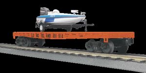 MTH 30-76538 O LIRR 50' Flatcar w/Fishing Boat