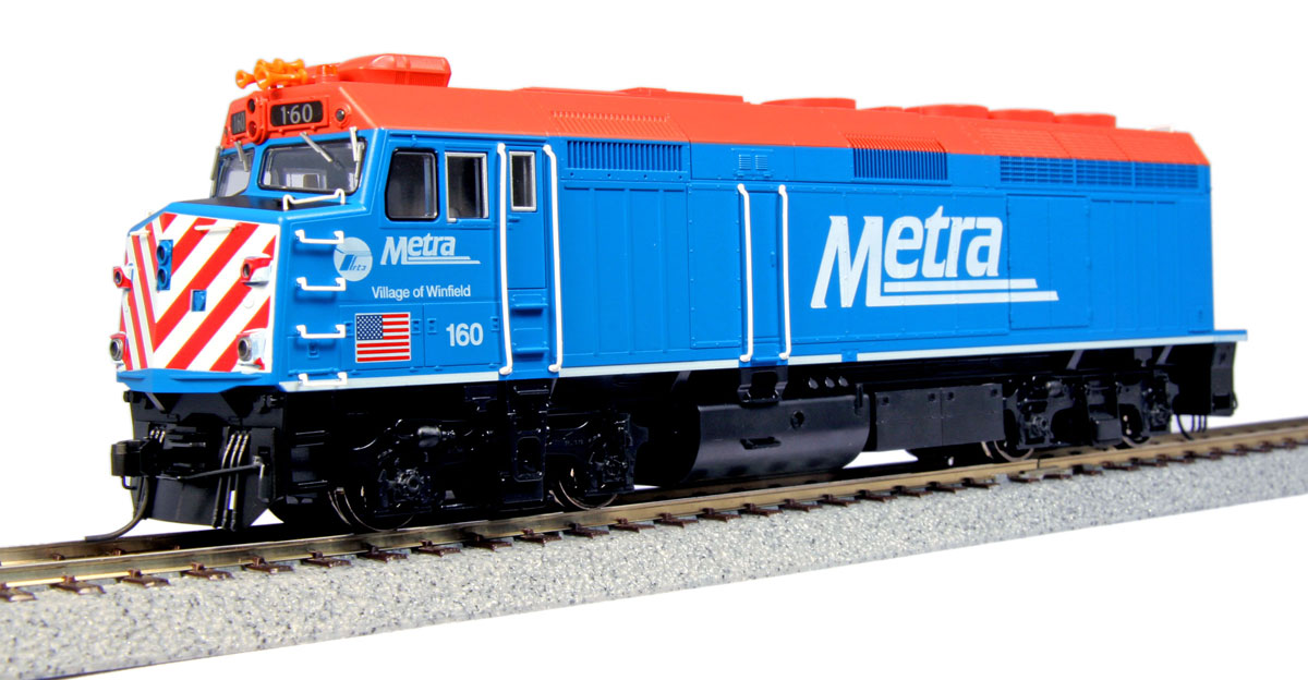 Kato 37-6572 HO Chicago Metra EMD F40PH Diesel Locomotive Standard DC #160