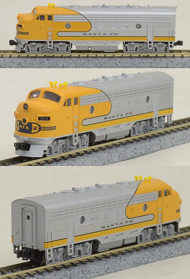 Kato 176-2125 N Scale AT&SF F7A 'Yellow Bonnet' Diesel Locomotive #304