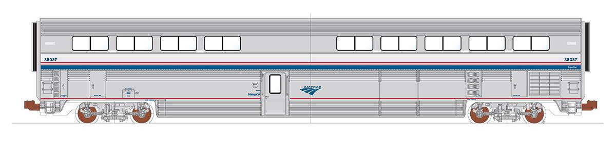 Kato 35-6072 HO Amtrak Superliner I Phase IVb Diner #34087