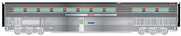 Walthers 920-14331 HO Amtrak 85' Phase I Budd Hi-Level Diner - Lighted