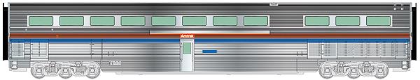Walthers 920-14332 HO Amtrak 85' Budd Hi-Level Diner - Lighted (Phase II)