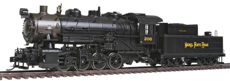 Walthers 920-60116 HO NKP 0-8-0 Steam Locomotive & Tender w/DCC  #206
