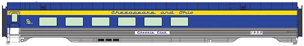 Walthers 920-9365 HO C&O Pere Marquette 85' PS Lunch Counter Lounge Car #1903