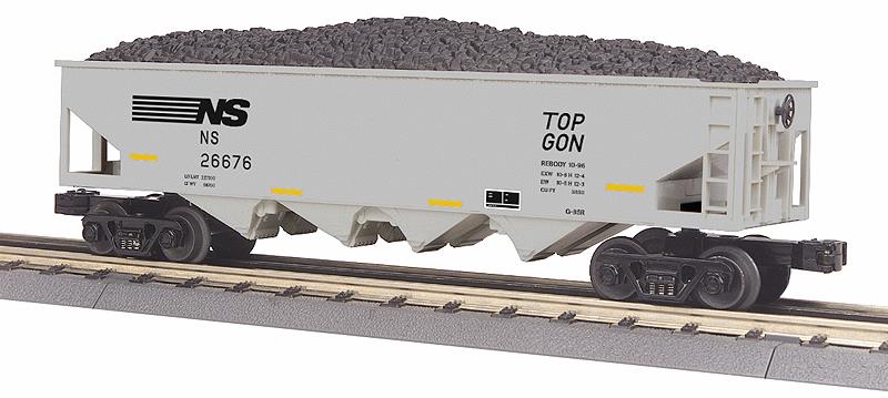 MTH 30-75454 O Norfolk Southern 4-Bay Hopper Car W/ Coal Load #26676