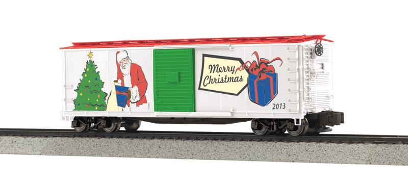 MTH 35-74001 S Gauge 2013 Christmas 40' Rebuilt Steel Box Car