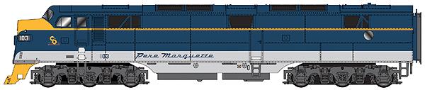 Walthers 920-47997 HO Pere Marquette EMD E7A Standard DC C&O Progress #103