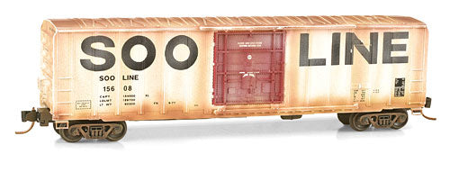 Micro-Trains 99305130 N Soo Line Weathered 50' Boxcar Runner Pack (Set of 4)