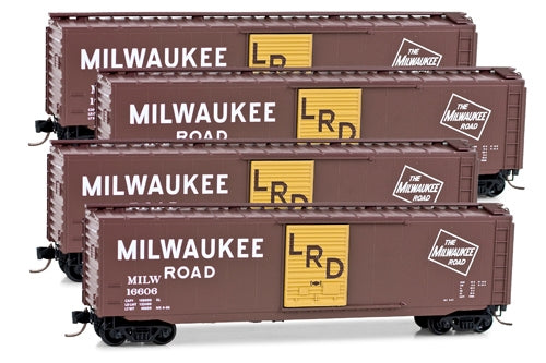 Micro-Trains 99400056 Z Milwaukee 50' Single-Door Box Car Runner Pack (Set of 4)