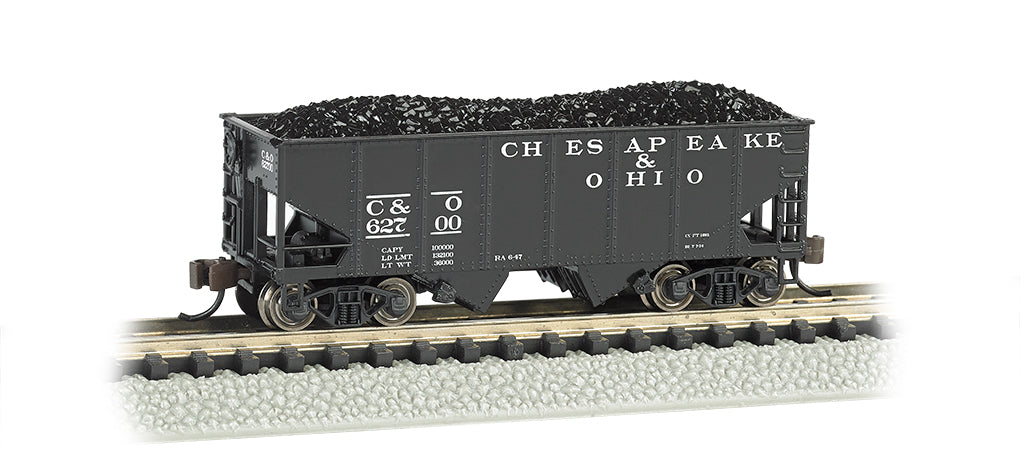 Bachmann 19555 N Chesapeake & Ohio 55-Ton 2-Bay Open Hopper w/Load