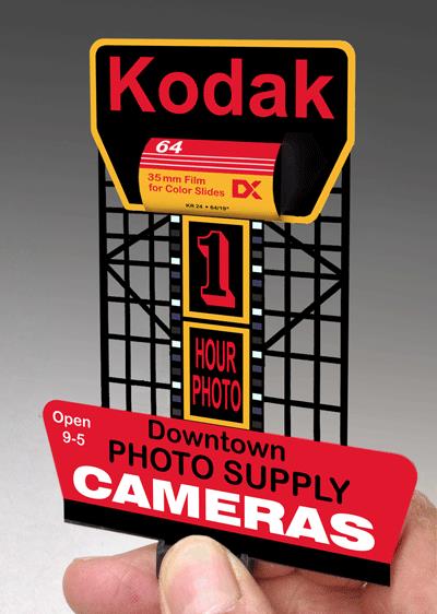 Miller Engineering 880901 HO/O Kodak Animated Neon Rooftop Billboard