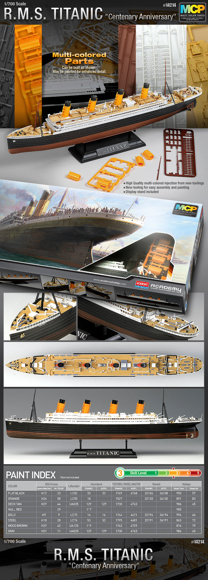 Academy 14214 1:700 R.M.S Titanic Ship Kit
