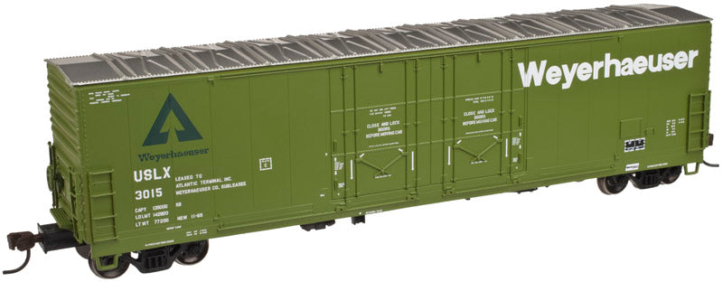 Atlas 20002471 HO Scale Weyerhaeuser 53' Double Plug Door Box Car #3015