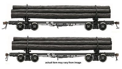 Rivarossi HR6210 HO Georgia Pacific Skeleton Log Car #34, 49 (Set of 2)