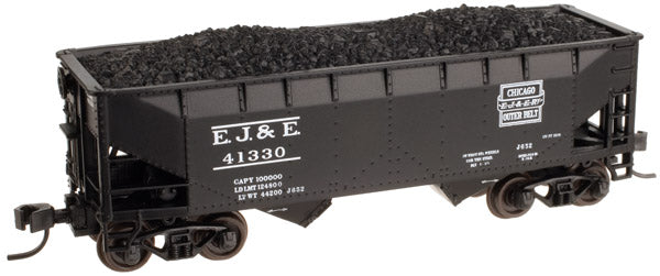 Atlas 50001186 N Elgin Joliet & Eastern 2-Bay Offset-Side Hopper (Pack of 3)
