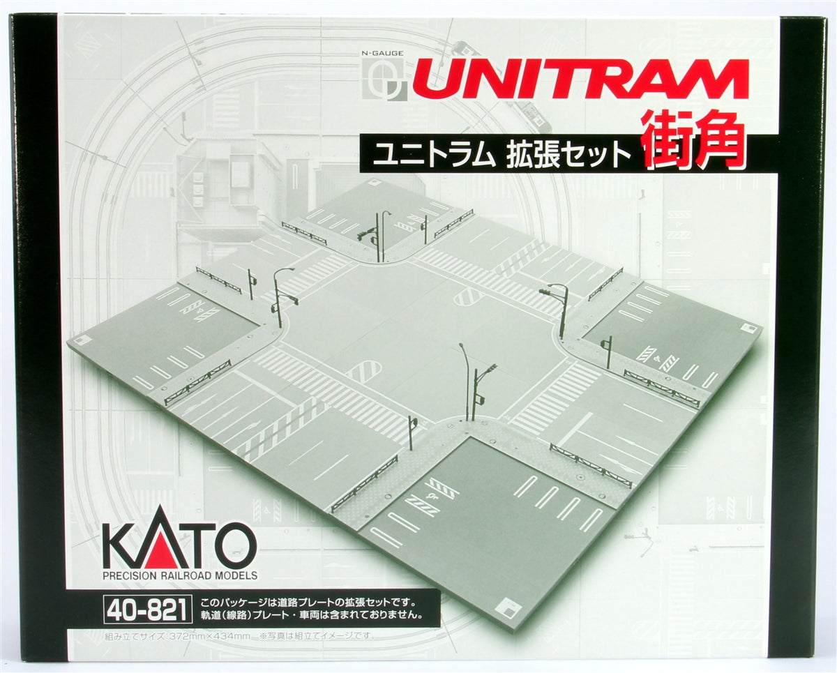 Kato 40-821 N Unitram Street Track System 4-Way Street Intersection Set