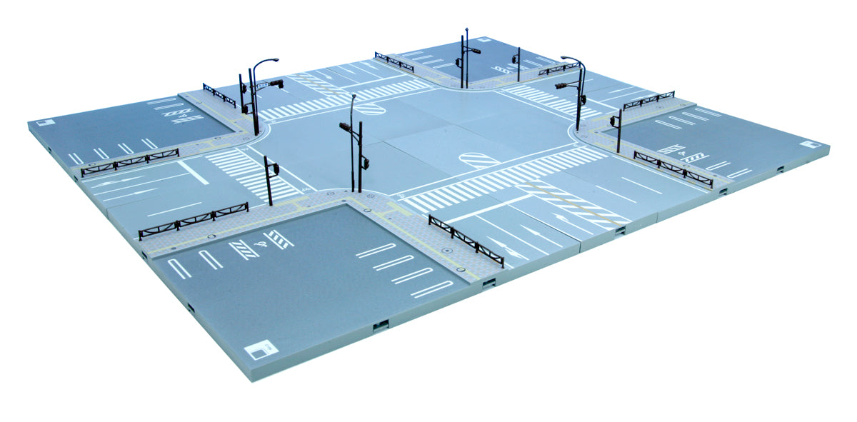 Kato 40-821 N Unitram Street Track System 4-Way Street Intersection Set
