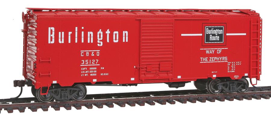 Atlas 20001385 HO CB&Q 40' Postwar Boxcar w/ 6' Door #35127