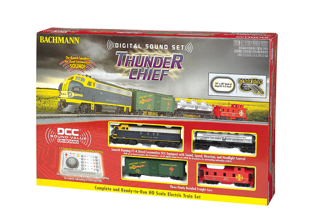 Bachmann 00826 Santa Fe Thunder Chief HO Gauge Diesel Starter Freight Train Set