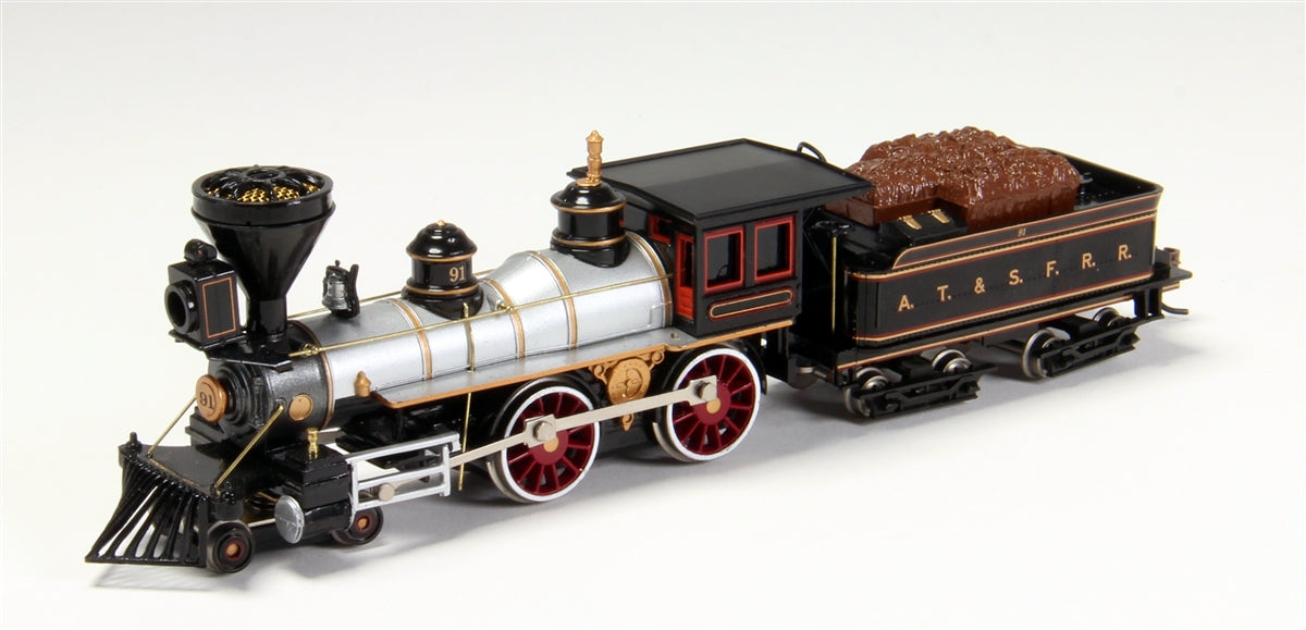 Bachmann 51102 HO Santa Fe 4-4-0 American Steam Locomotive & Tender #91