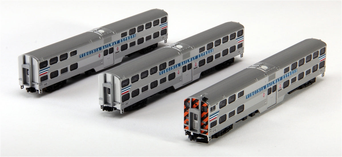 Kato 106-8706 N VRE Gallery Bi-Level Commuter Train (Set of 3)