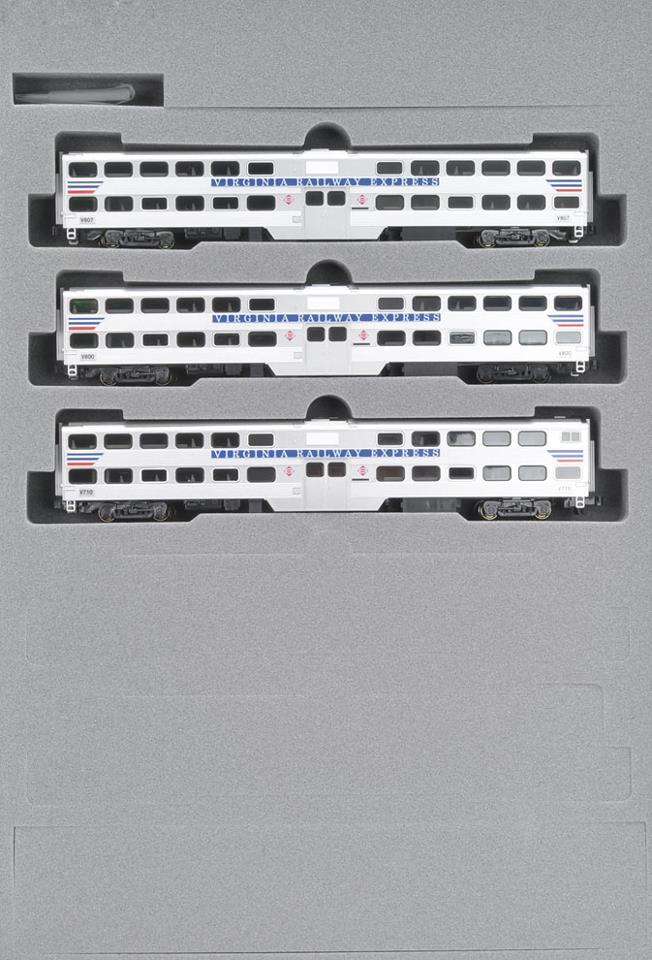 Kato 106-8706 N VRE Gallery Bi-Level Commuter Train (Set of 3)