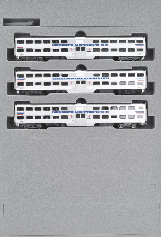 Kato 106-8706 N VRE Gallery Bi-Level Commuter Train (Set of 3)